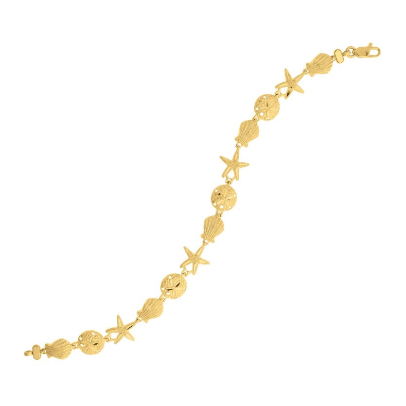 Sea Life Bracelet in 10K Yellow Gold - Image 1