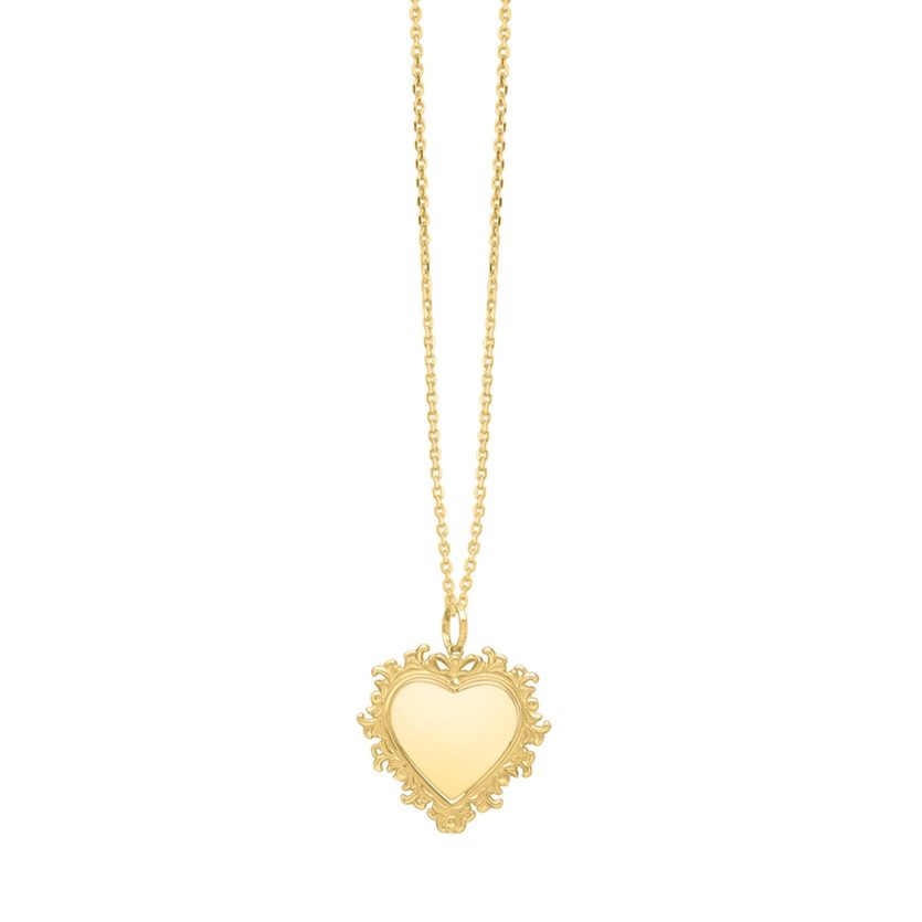 Baroque Heart Necklace in 14K Yellow Gold - Image 1
