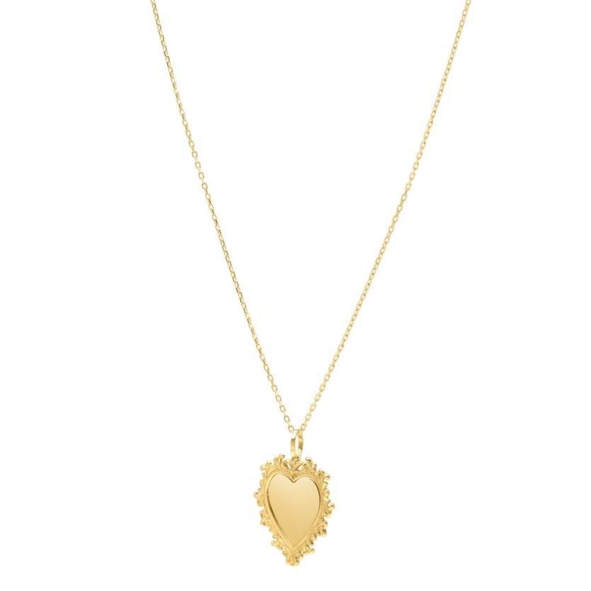 Baroque Heart Necklace in 14K Yellow Gold - Image 2