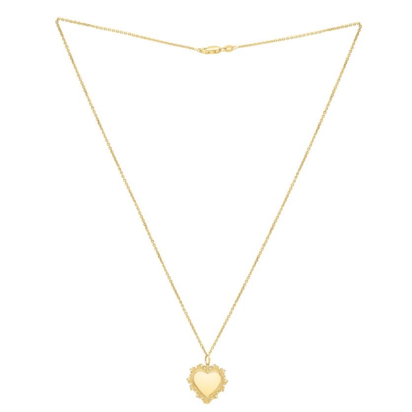 Baroque Heart Necklace in 14K Yellow Gold - Image 3