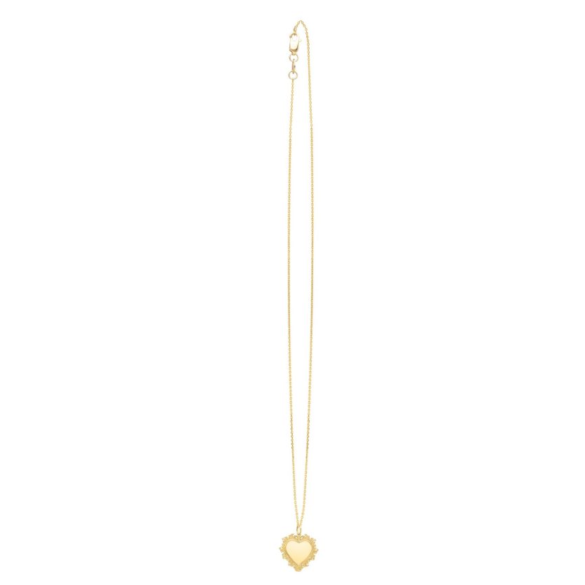 Baroque Heart Necklace in 14K Yellow Gold - Image 4