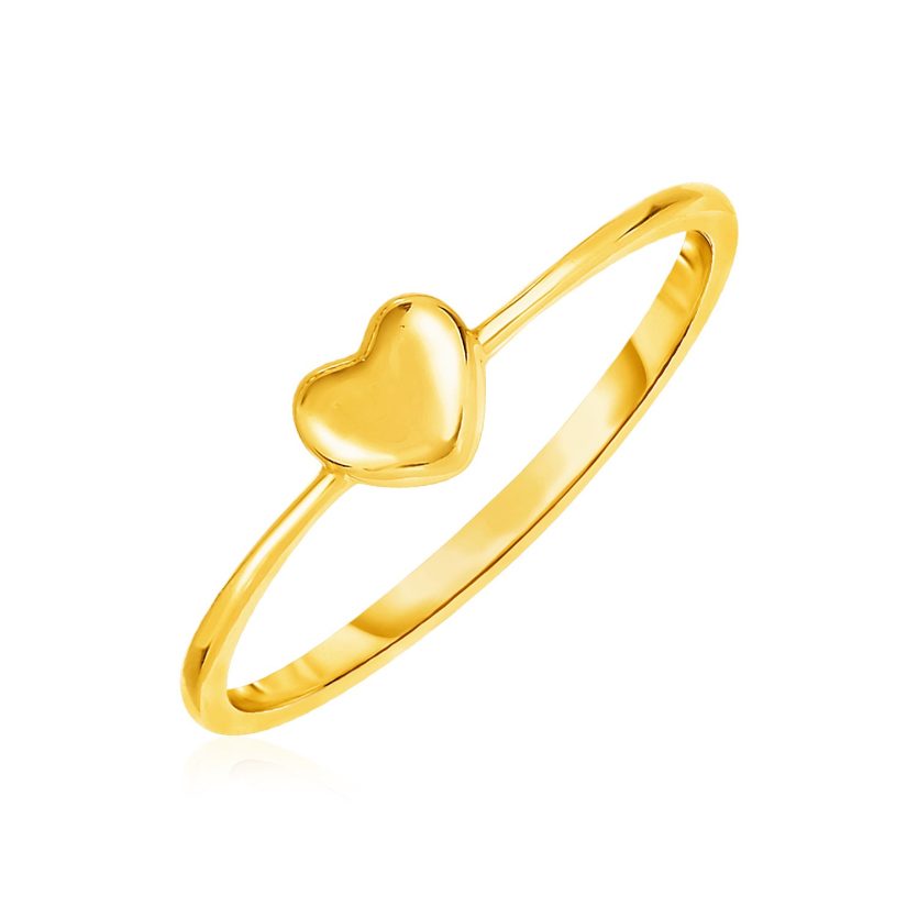 14k Yellow Gold Ring with Puffed Heart(1.40 mm) - Image 1