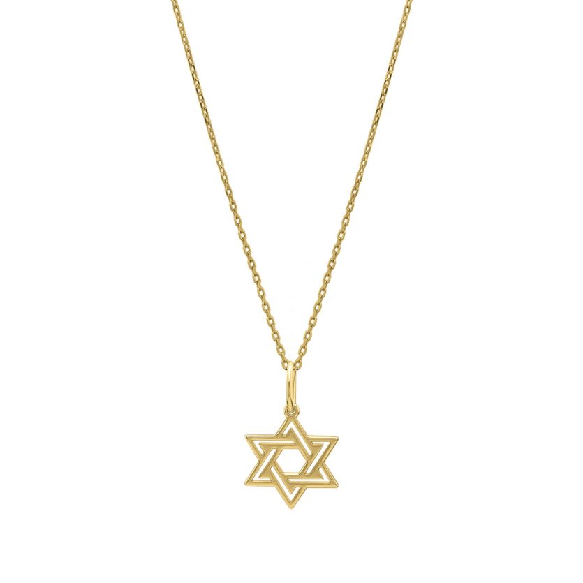 Star of David Necklace in 14K Yellow Gold - Image 1