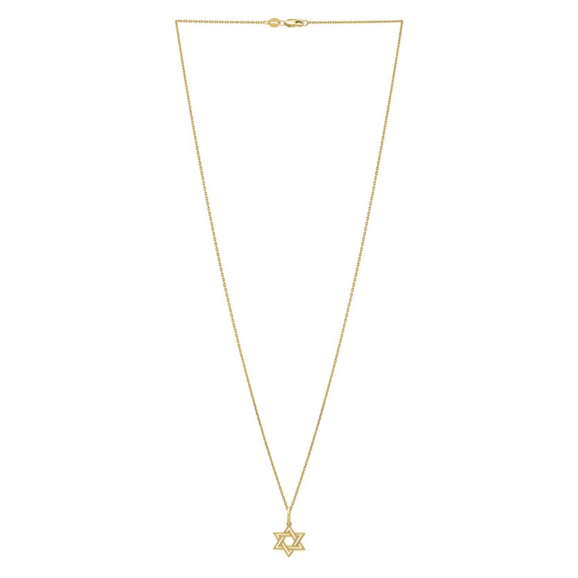 Star of David Necklace in 14K Yellow Gold - Image 3