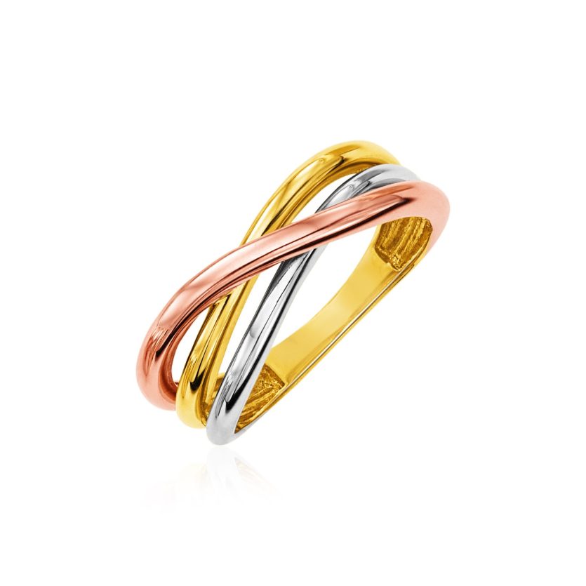 14k Tri Color Gold Twist Style Ring(2.50 mm) - Image 1