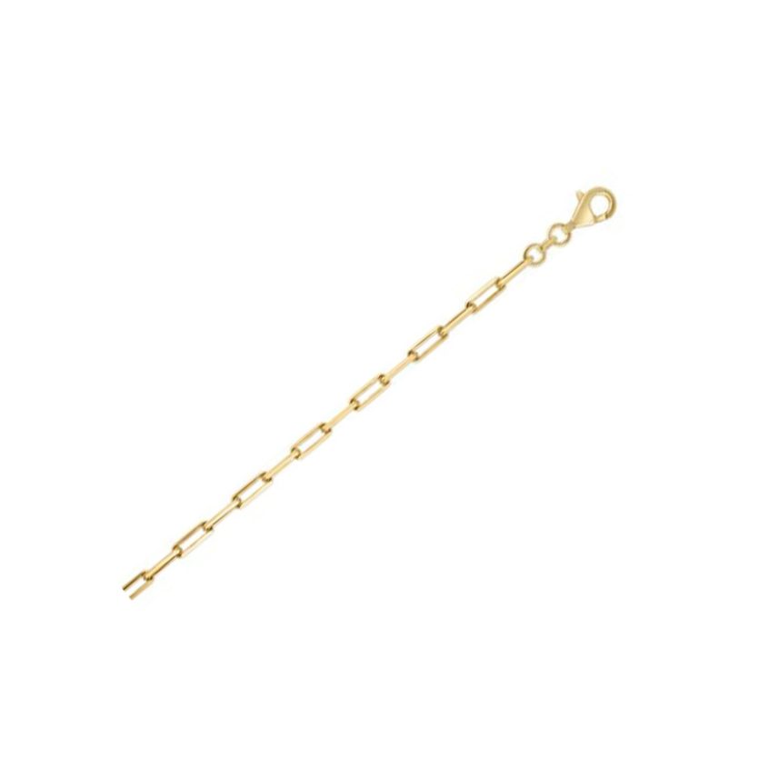 Sterling Silver Gold Plated Paperclip Chain (2.95 mm) - Image 1
