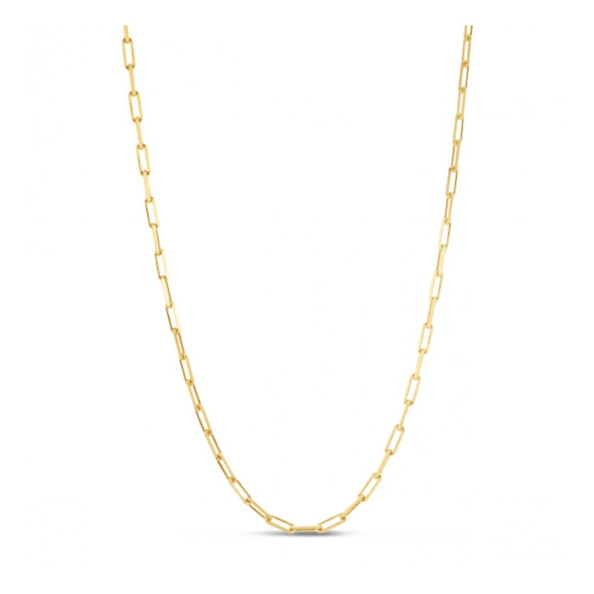 Sterling Silver Gold Plated Paperclip Chain (2.95 mm) - Image 2