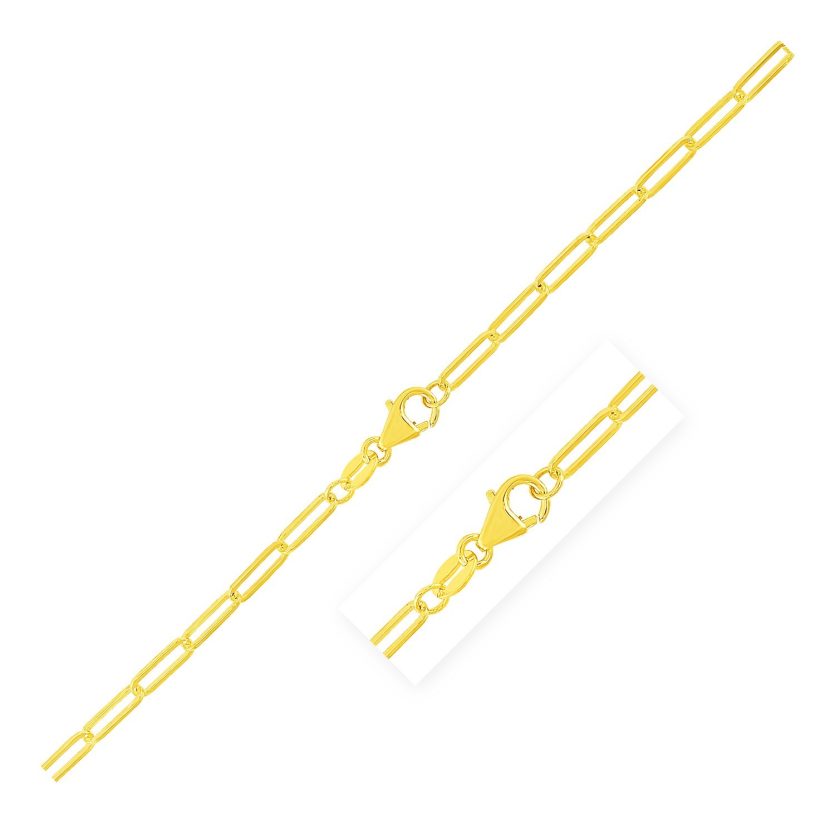 10K Yellow Gold Paperclip Bracelet  (2.50 mm) - Image 1