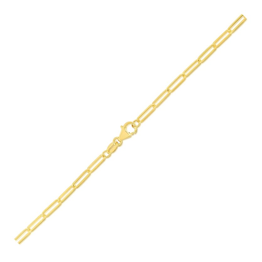 10K Yellow Gold Paperclip Bracelet  (2.50 mm) - Image 2