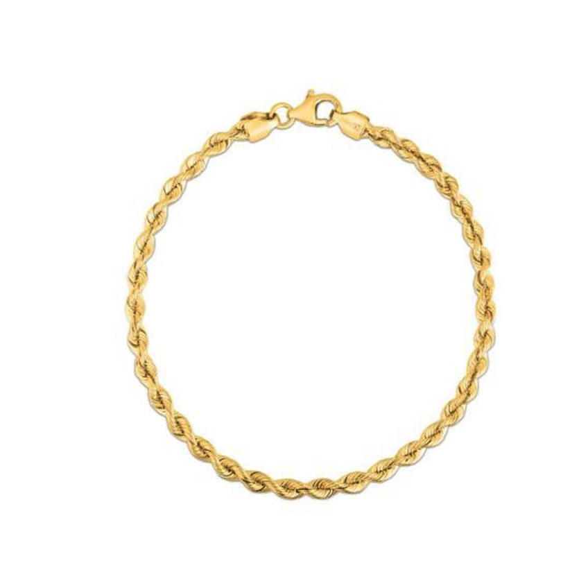 Silk Rope Chain Bracelet in 14k Yellow Gold  (3.00 mm) - Image 1