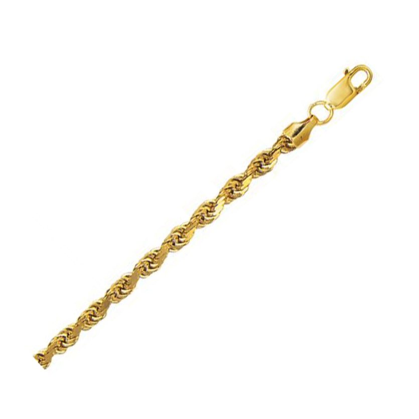 10K Yellow Gold Hollow Diamond Cut Rope Chain (5.00 mm) - Image 1