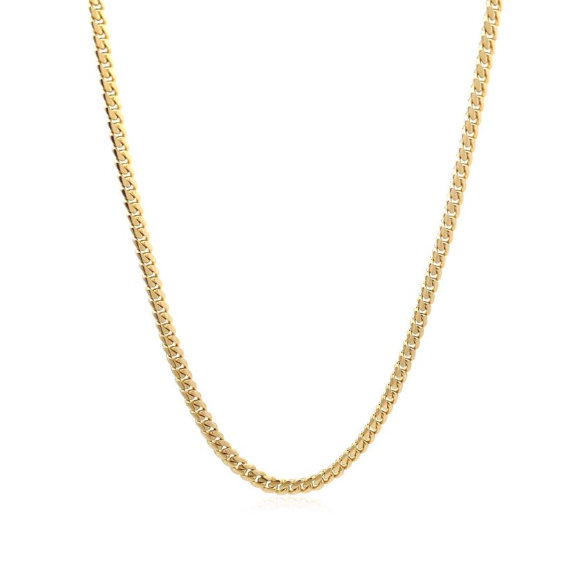 10k Yellow Gold Classic Solid Miami Cuban Chain (3.20 mm) - Image 2
