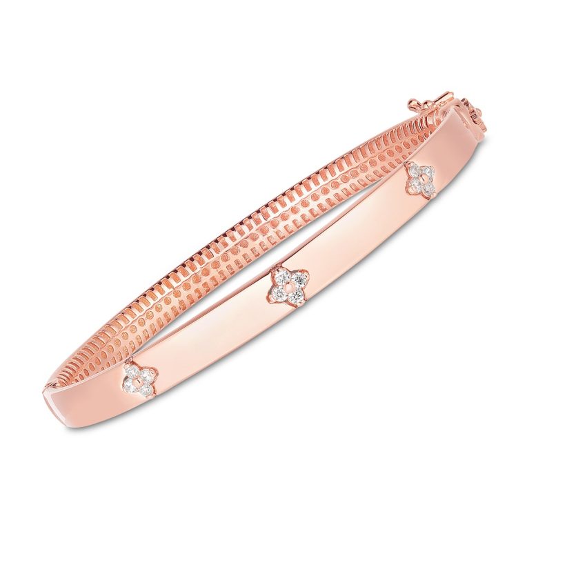 14k Rose Gold Trilogy Diamond Bangle (5.40 mm) - Image 1