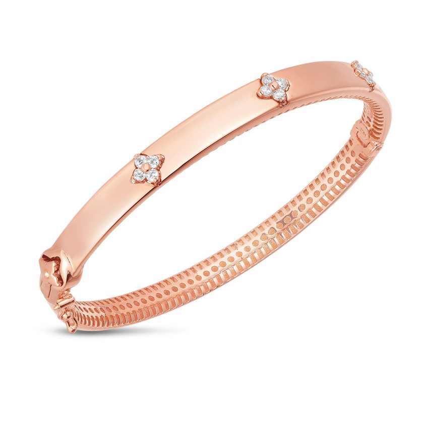 14k Rose Gold Trilogy Diamond Bangle (5.40 mm) - Image 2