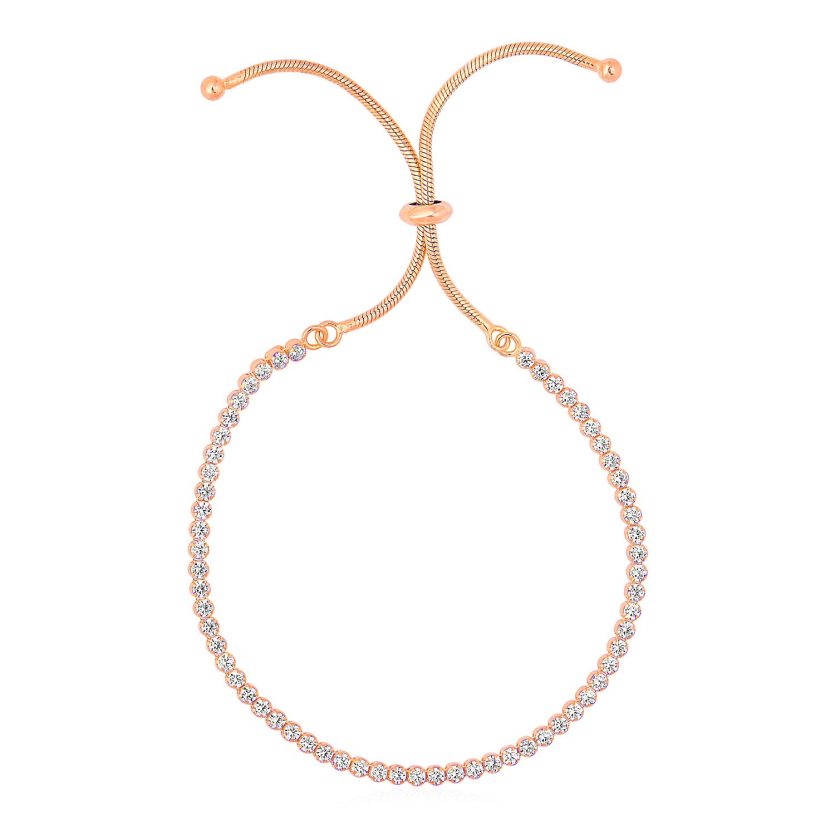 Adjustable Tennis Style Bracelet with Cubic Zirconia in Sterling Silver(5.10 mm) - Image 1