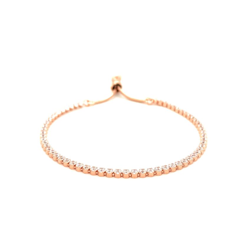 Adjustable Tennis Style Bracelet with Cubic Zirconia in Sterling Silver(5.10 mm) - Image 2