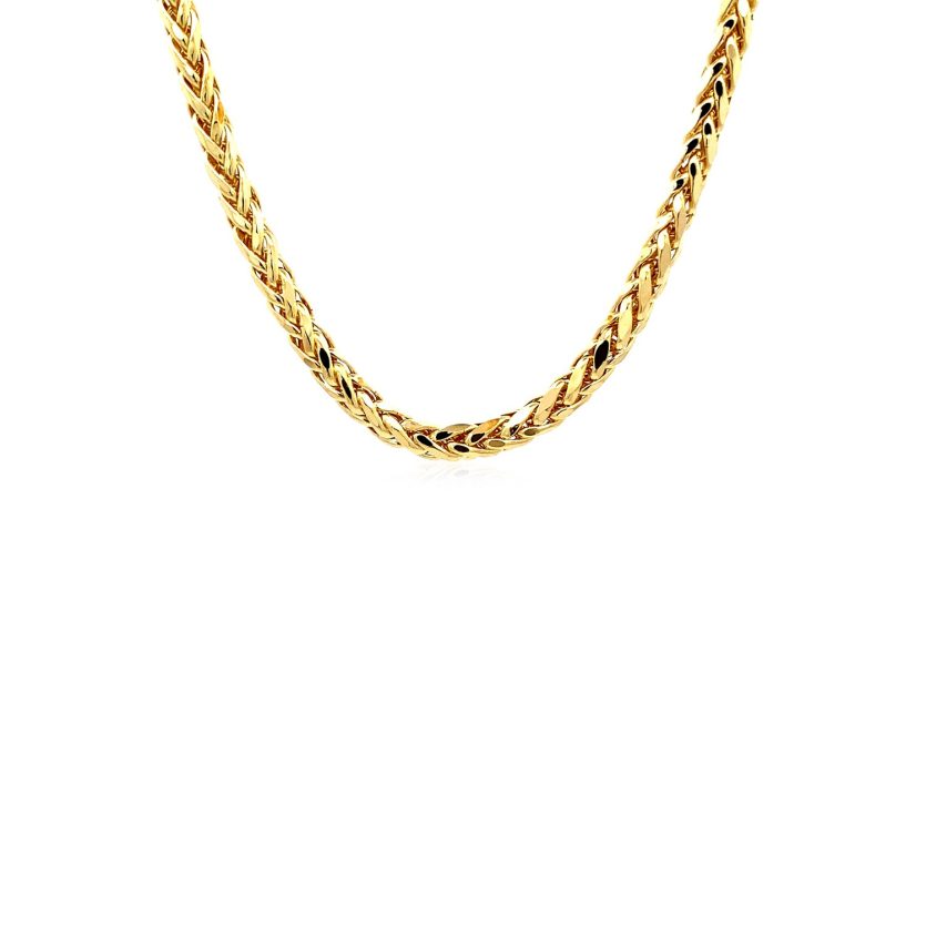 4.1mm 14k Yellow Gold Diamond Cut Round Franco Chain - Image 2