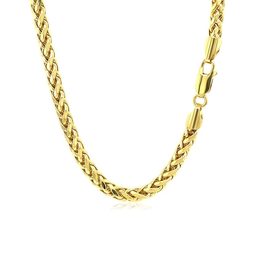 4.1mm 14k Yellow Gold Diamond Cut Round Franco Chain - Image 3