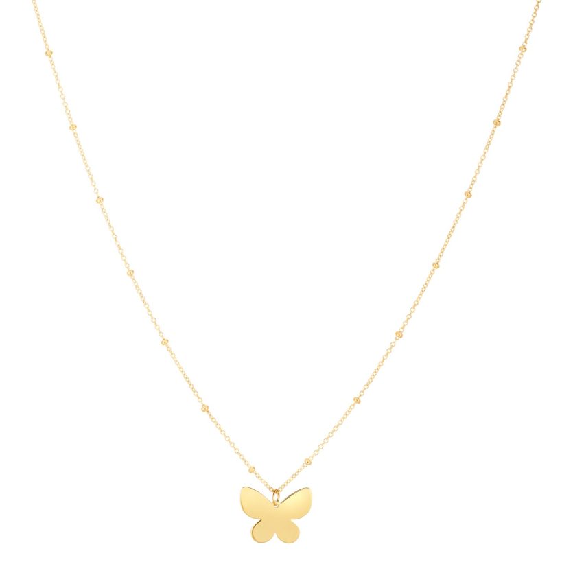 14k Yellow Gold Ppillon Butterfly Necklace - Image 1