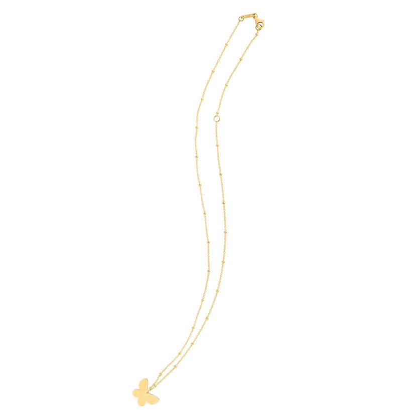14k Yellow Gold Ppillon Butterfly Necklace - Image 3