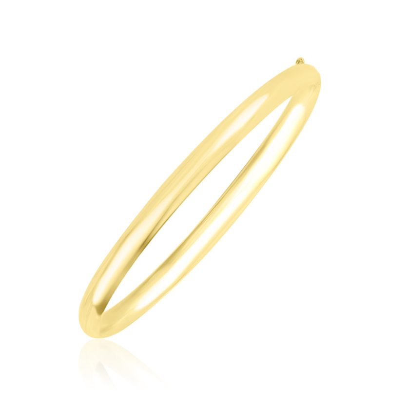 10k Yellow Gold Dome Style Shiny Bangle (3.30 mm) - Image 1