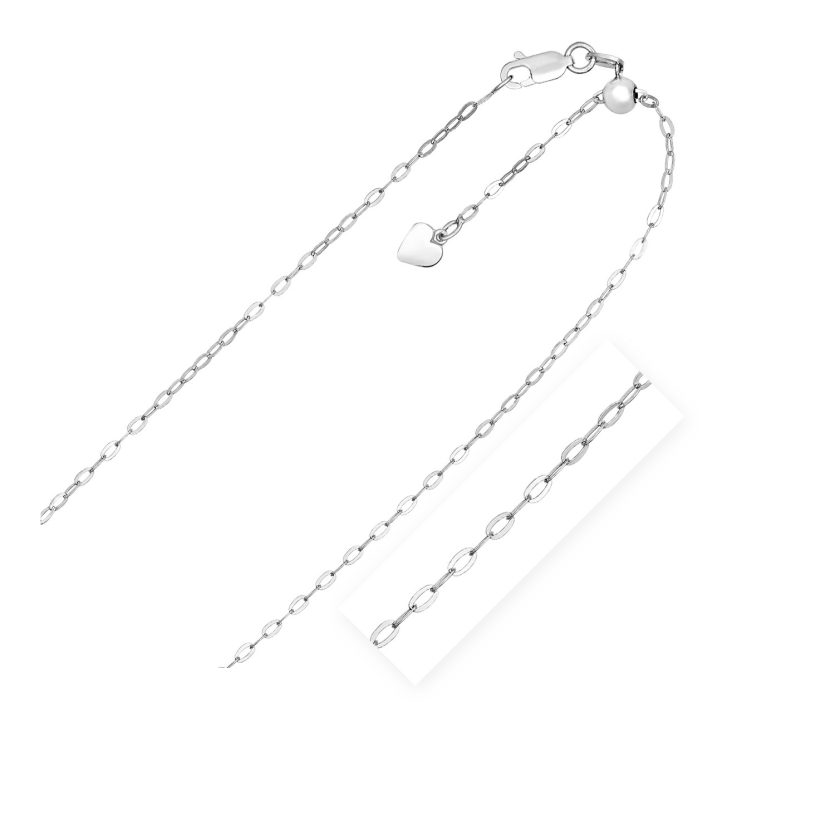 Sterling Silver Adjustable Piatto Chain (1.50 mm) - Image 1