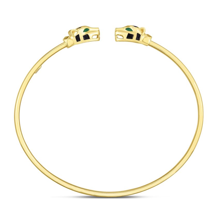 14k Yellow Gold Panther Bangle (3.00 mm) - Image 3