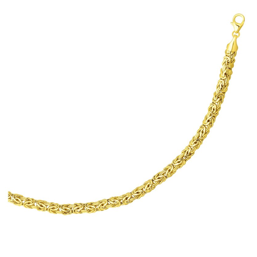 14k Yellow Gold Byzantine Link Shiny Bracelet (6.00 mm) - Image 1