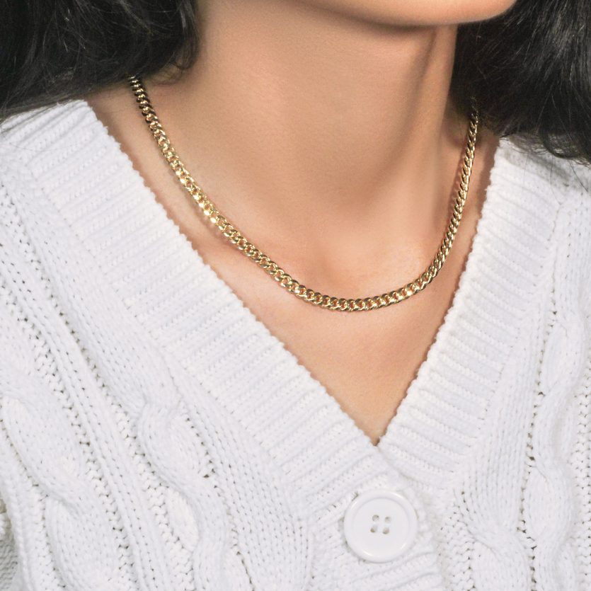 10k Yellow Gold Miami Cuban Semi Solid Chain (4.50 mm) - Image 2