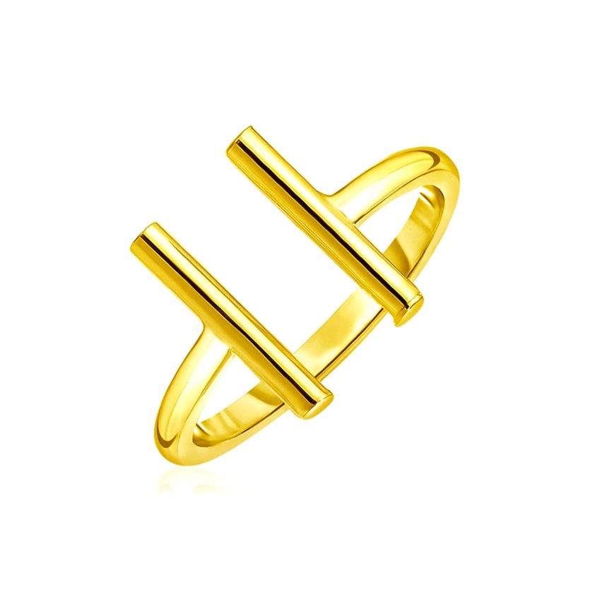 14k Yellow Gold Open Ring with Bars - Image 1