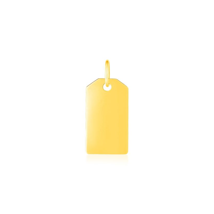 14K Yellow Gold Tag Pendant - Image 1