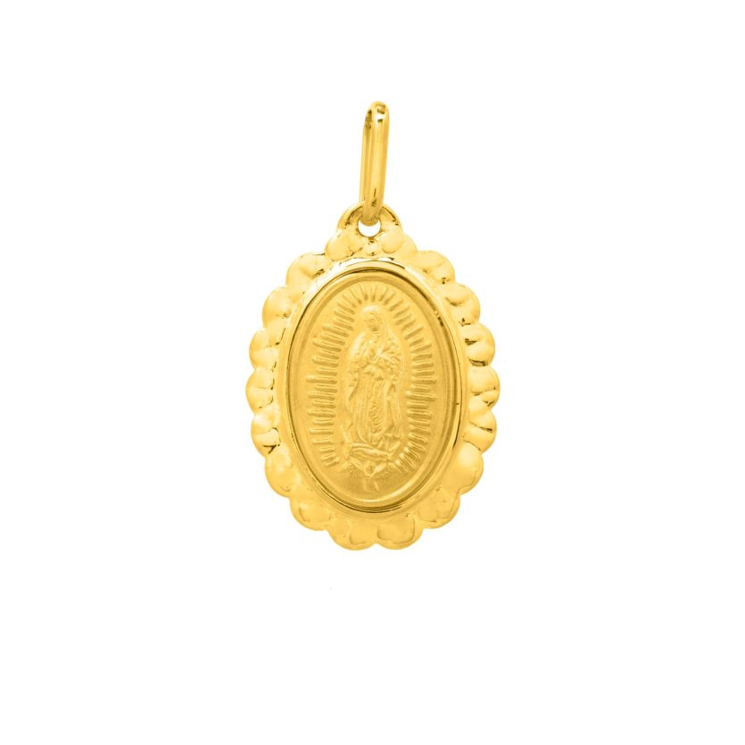 Religious Pendant with Our Lady of Guadalupe in 14K Yellow Gold - Image 1