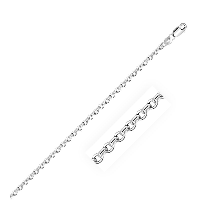 Sterling Silver Rhodium Plated Cable Chain (2.75 mm) - Image 1
