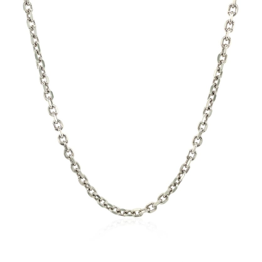 Sterling Silver Rhodium Plated Cable Chain (2.75 mm) - Image 2