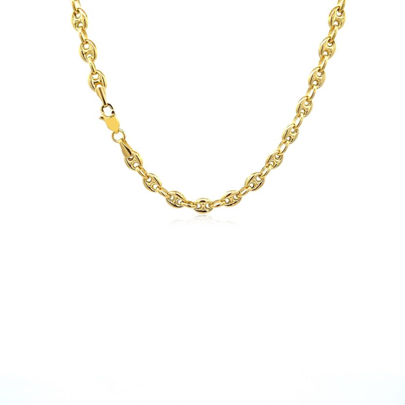 14k Yellow Gold Puffed Mariner Link Chain (4.70 mm) - Image 2