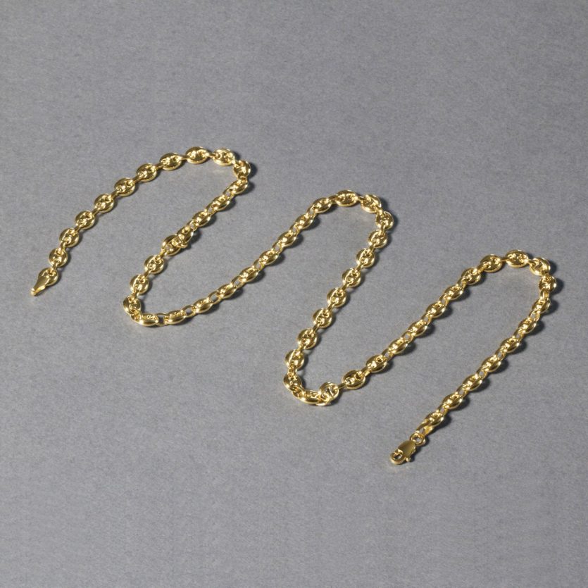 14k Yellow Gold Puffed Mariner Link Chain (4.70 mm) - Image 6