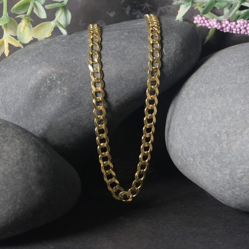10k Yellow Gold Curb Chain (4.70 mm) - Image 5