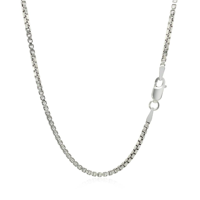Sterling Silver Rhodium Plated Box Chain (1.80 mm) - Image 2