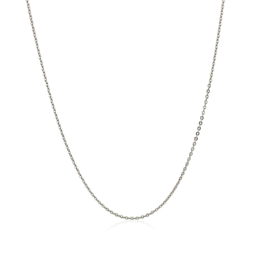 Sterling Silver Rhodium Plated Cable Chain (0.60 mm) - Image 2