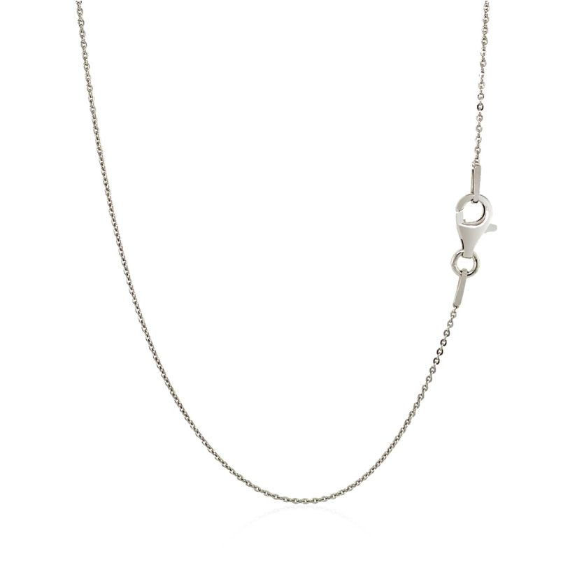 Sterling Silver Rhodium Plated Cable Chain (0.60 mm) - Image 3