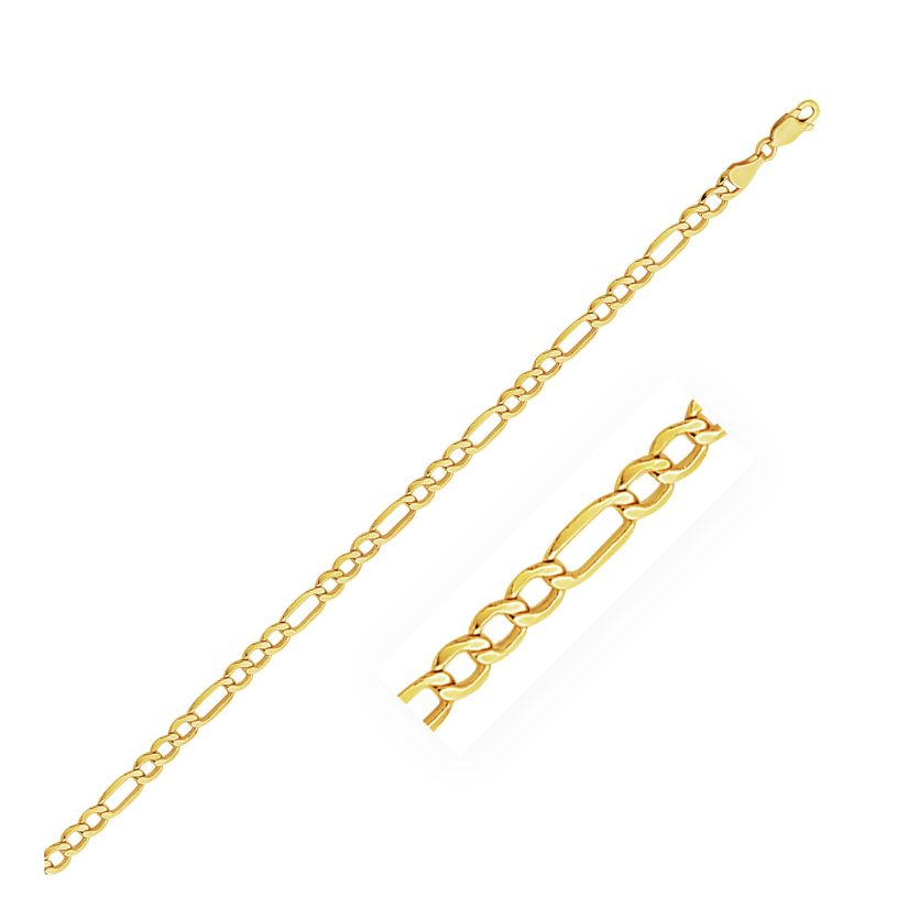 10k Yellow Gold Lite Figaro Chain (4.70 mm) - Image 1