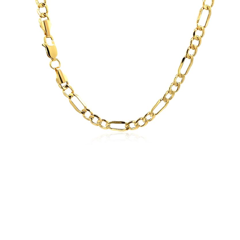 10k Yellow Gold Lite Figaro Chain (4.70 mm) - Image 4