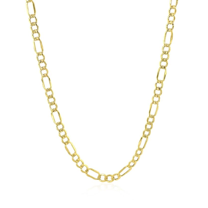 10k Yellow Gold Lite Figaro Chain (3.70 mm) - Image 2
