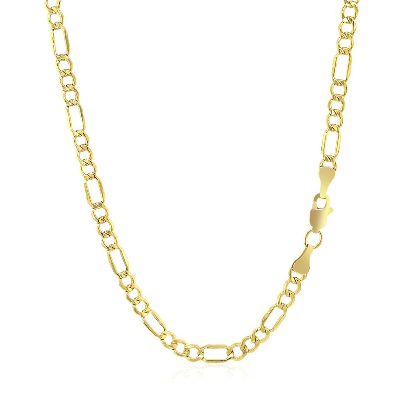 10k Yellow Gold Lite Figaro Chain (3.70 mm) - Image 3