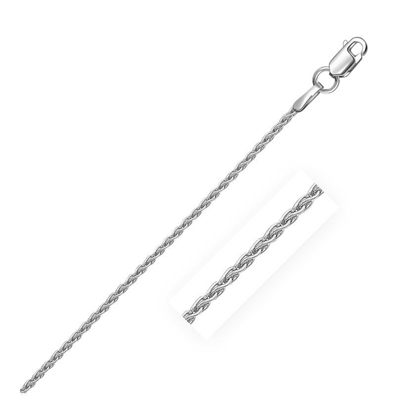 Sterling Silver Rhodium Plated Wheat Chain (1.30 mm) - Image 1