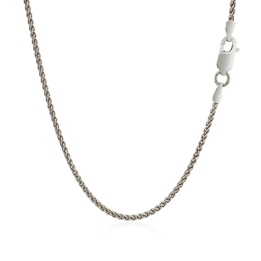 Sterling Silver Rhodium Plated Wheat Chain (1.30 mm) - Image 3