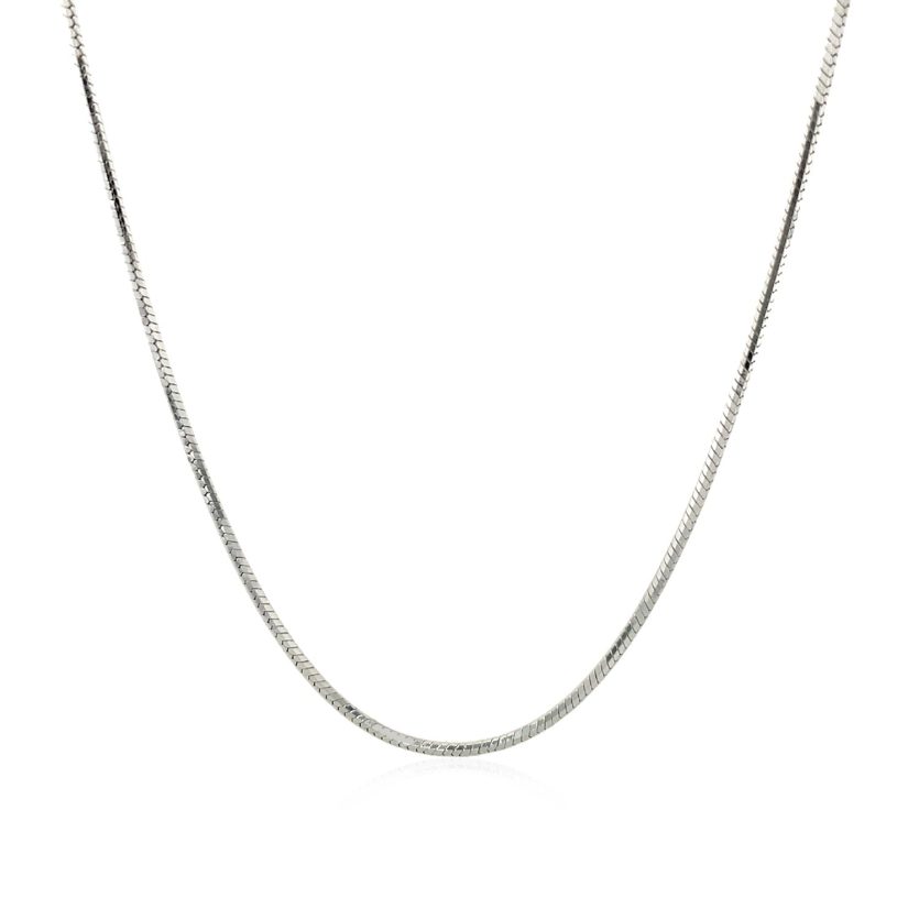 Sterling Silver Rhodium Plated Octagonal Snake Chain (1.10 mm) - Image 2