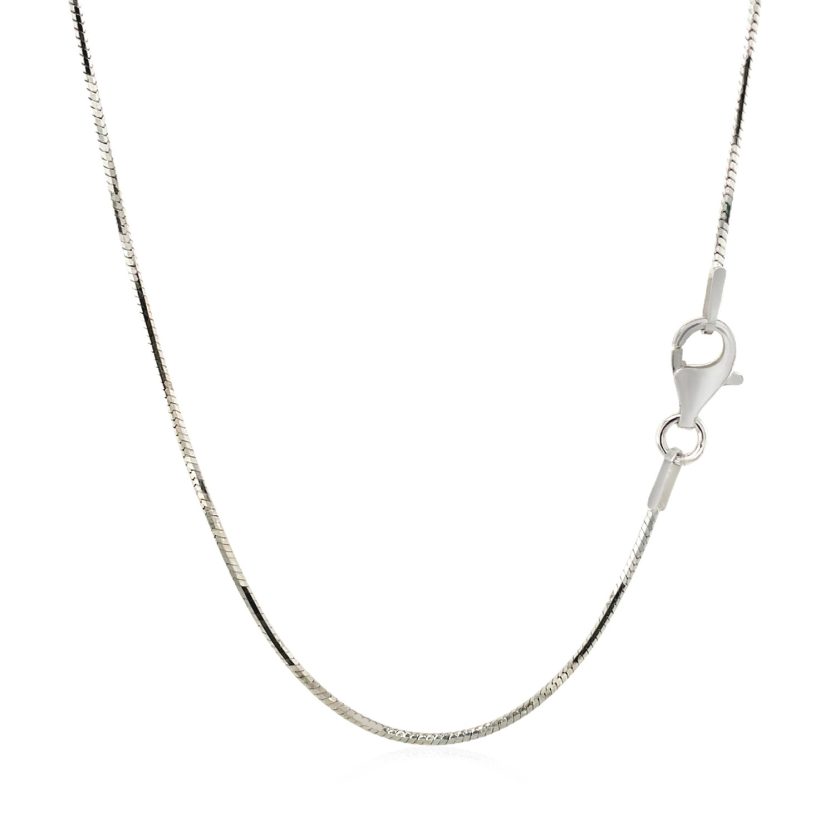 Sterling Silver Rhodium Plated Octagonal Snake Chain (1.10 mm) - Image 3