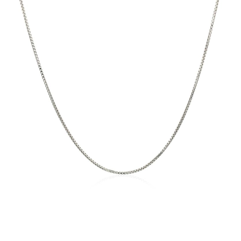 Sterling Silver Rhodium Plated Box Chain (0.70 mm) - Image 2
