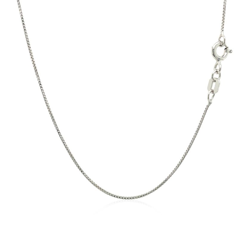 Sterling Silver Rhodium Plated Box Chain (0.70 mm) - Image 3